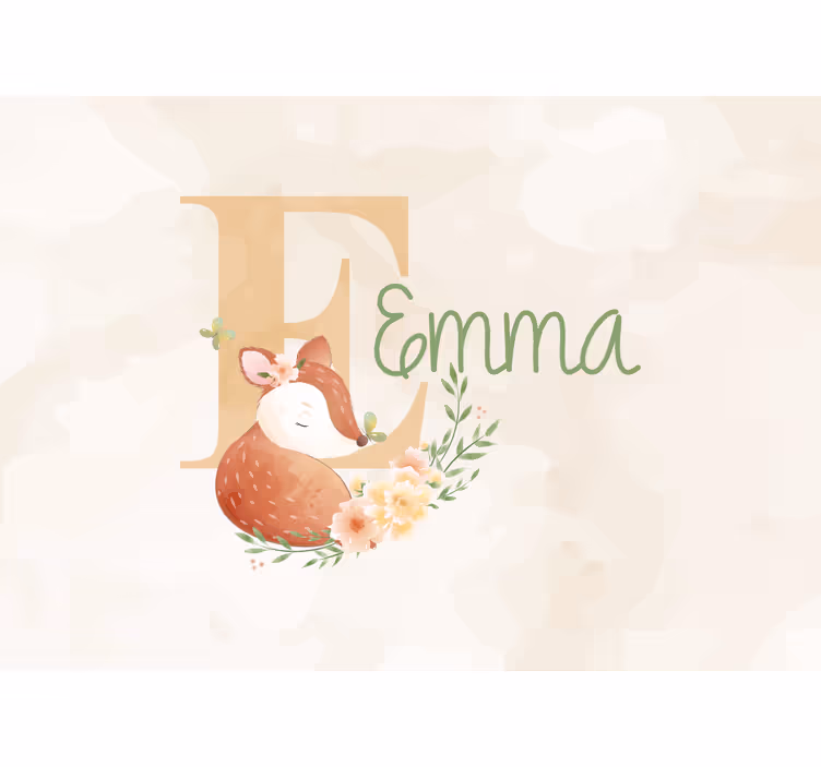 Children wall mural personalized fox design - TenStickers