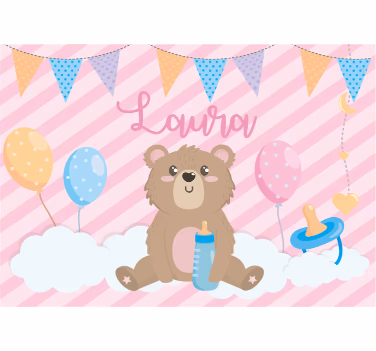 Children wall mural cute bear illustration - TenStickers