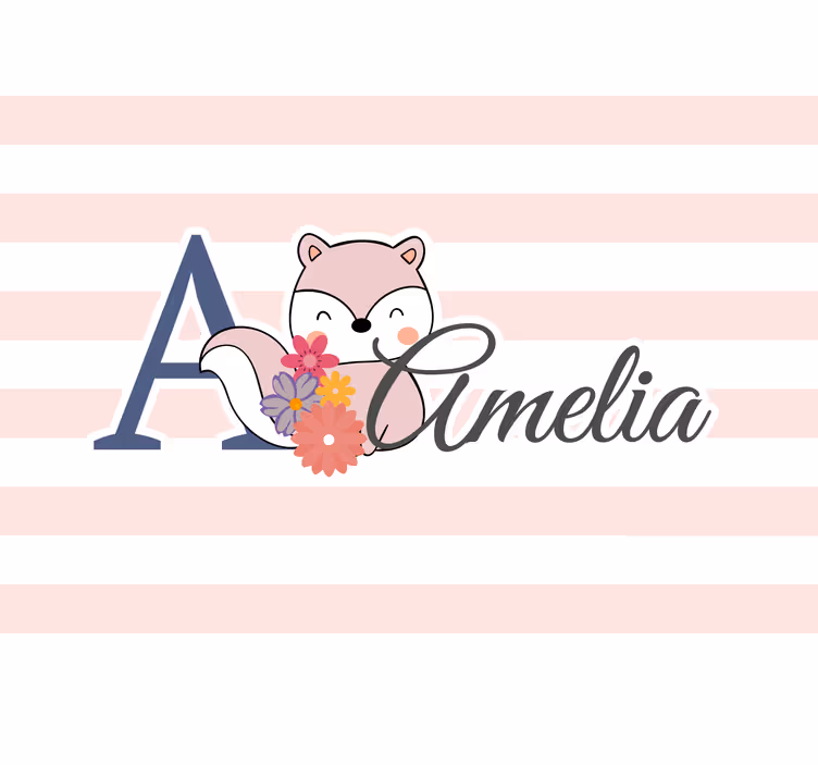 Children wall mural adorable fox design - TenStickers