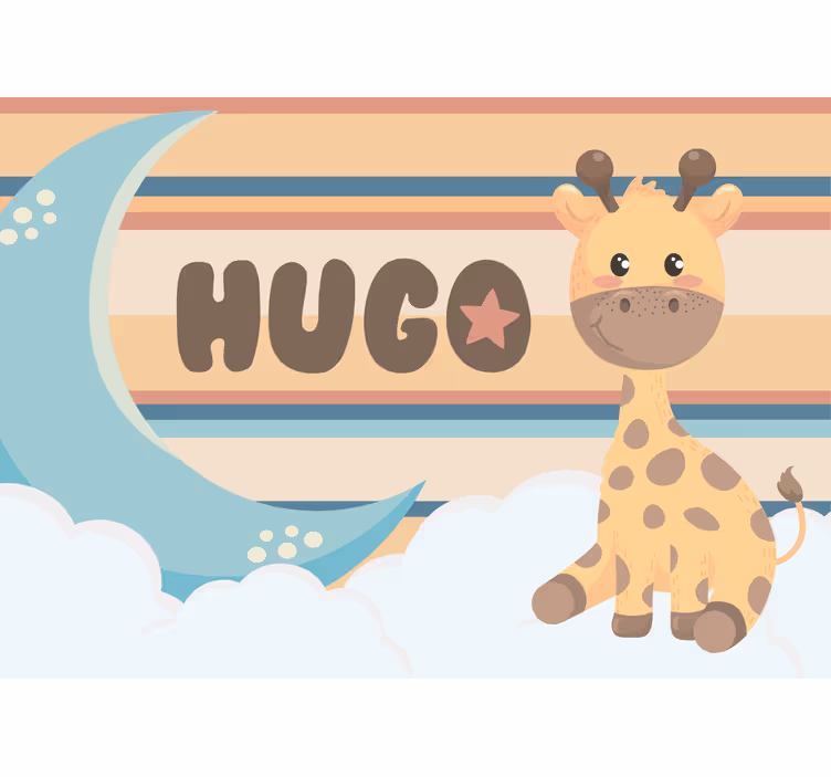 Children wall mural adorable giraffe design - TenStickers