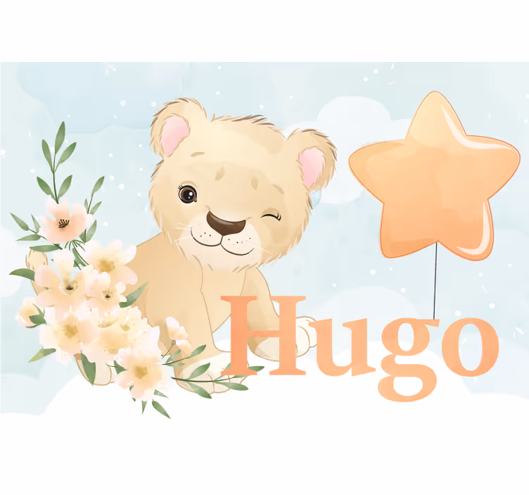 Animal wall mural cute lion design - TenStickers