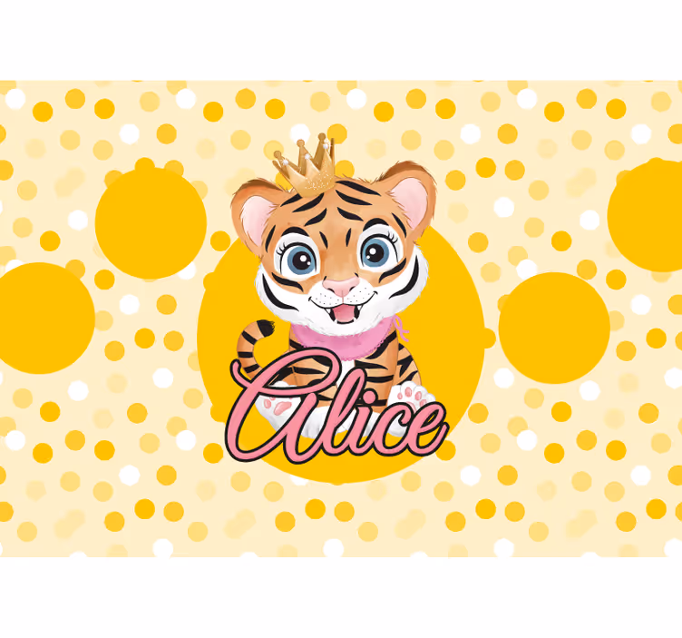 Cute tiger character animal wall mural - TenStickers