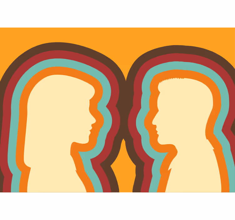 People's faces design Abstract Wall Murals - TenStickers