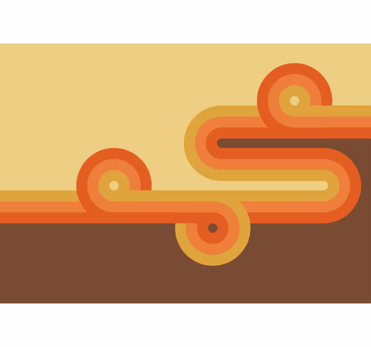 Abstract wall mural curved orange lines - TenStickers