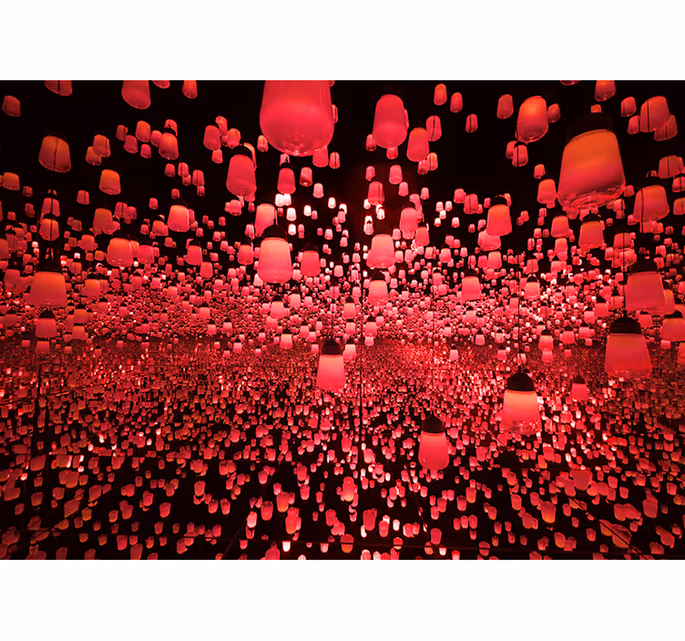 Abstract wall mural floating lanterns illusion - TenStickers