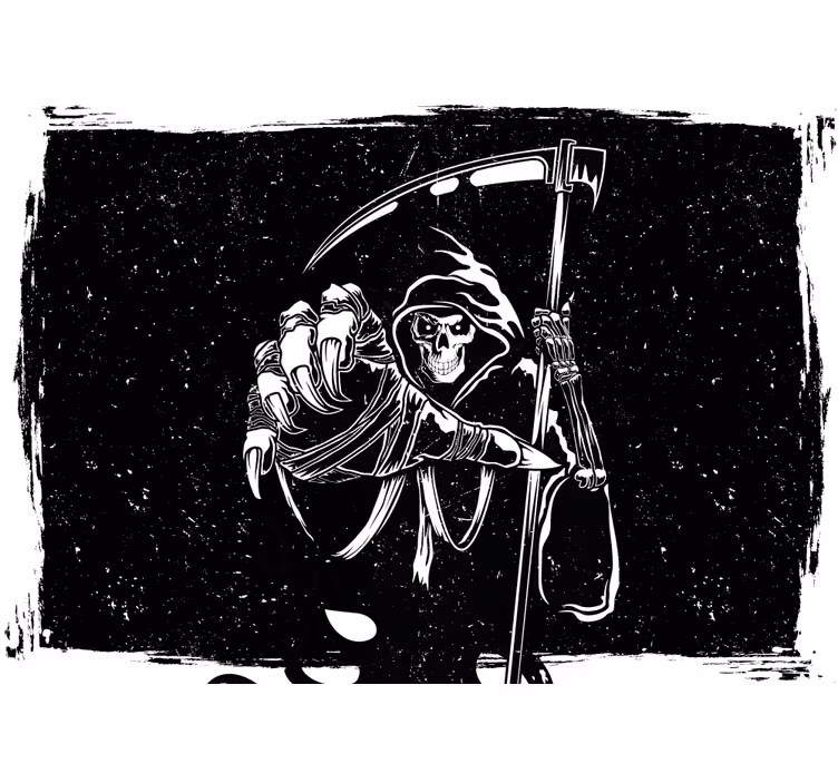 Halloween mural grim reaper artwork - TenStickers