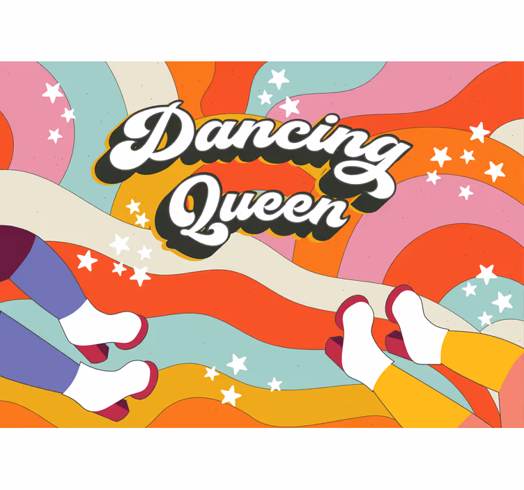 Dancing queen background vintage wall mural - TenStickers