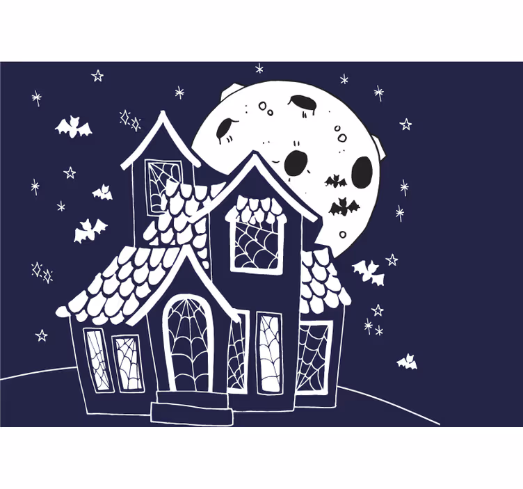 Halloween mural spooky haunted house decor - TenStickers