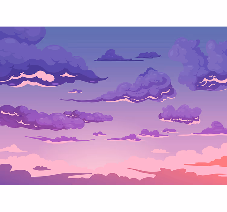 Purple cloudy sky evening Kids wall Murals - TenStickers