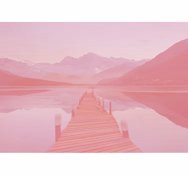 Landscape mural wallpaper serene lake view - TenStickers