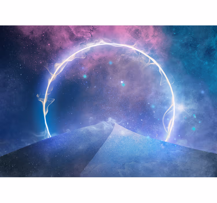 Space mural galactic circle portal - TenStickers