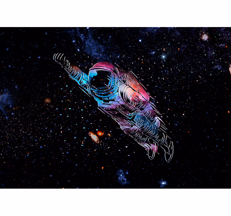 Brave astronaut space mural - TenStickers