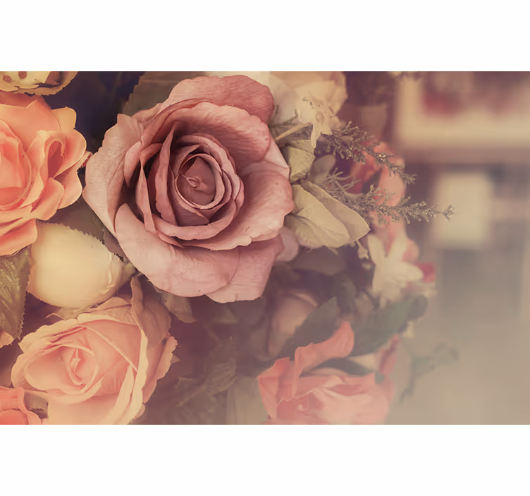 Flower mural rose flower arrangement - TenStickers