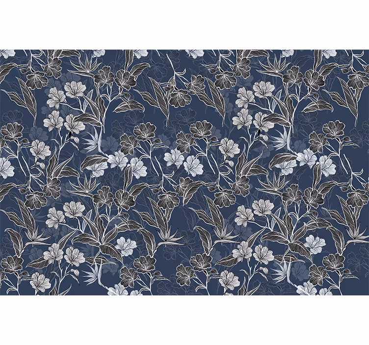 Flower mural elegant floral design - TenStickers