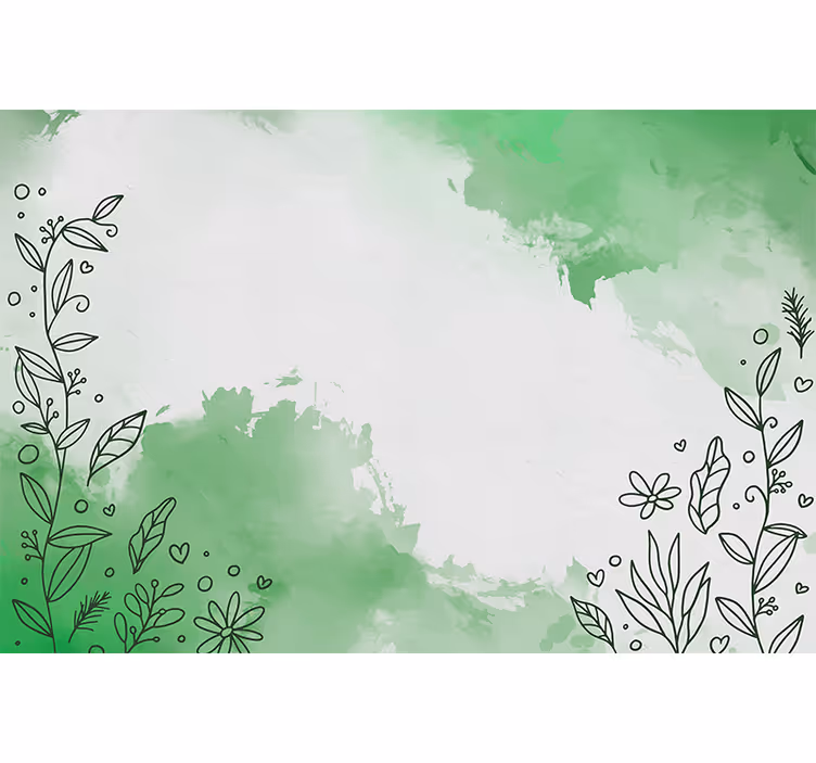 Nature wall mural botanical outline art - TenStickers