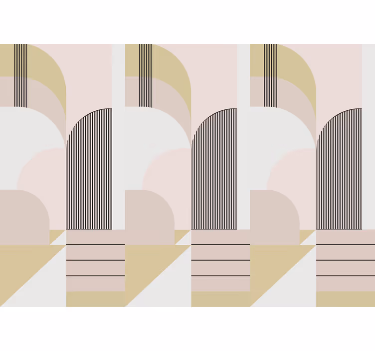 Pastel colors geometric urban design wall mural - TenStickers