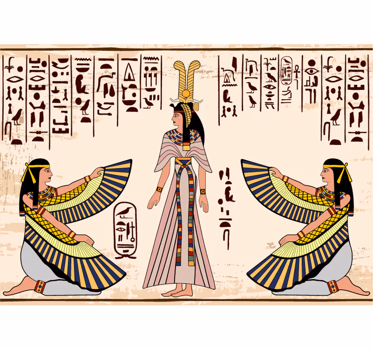 Animal wall mural with ancient egyptian figures - TenStickers