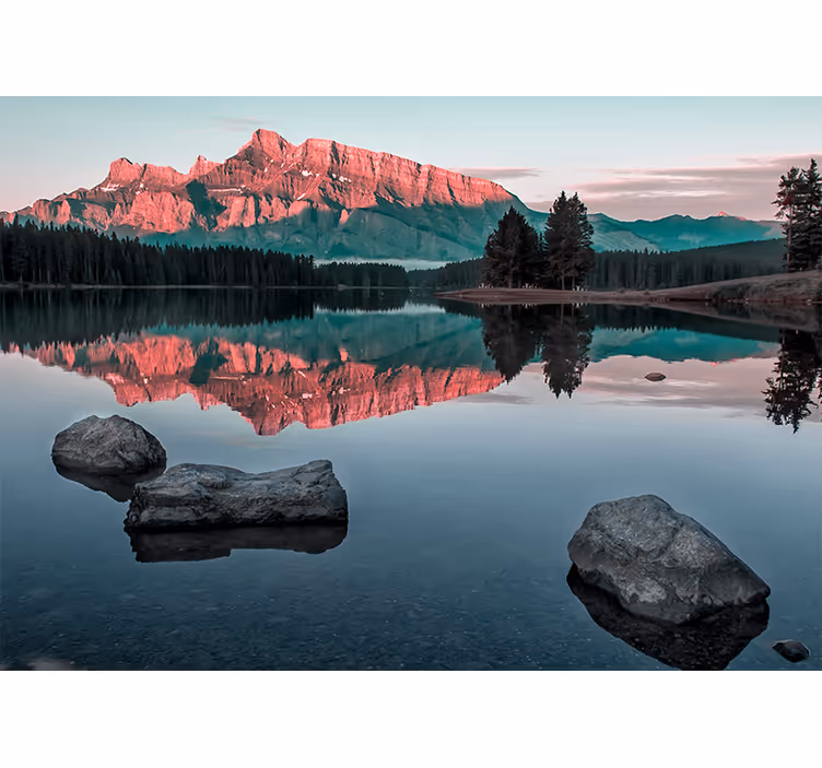 Landscape mural wallpaper mountain echo scene - TenStickers