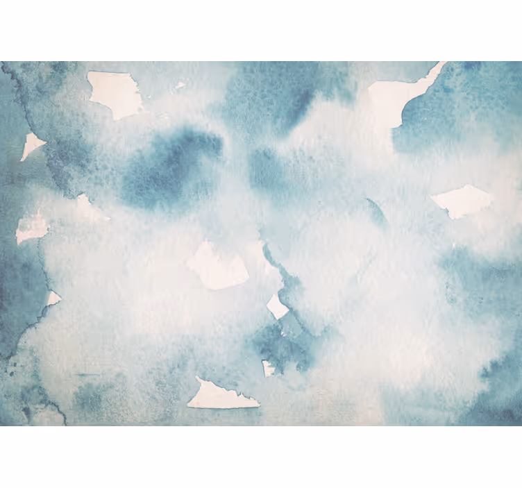 "Japandi" style blue waves Abstract Wall Murals - TenStickers