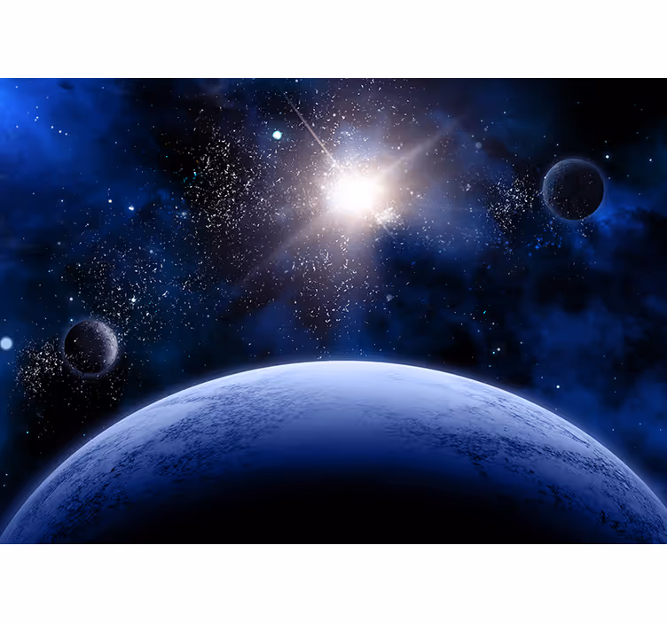 Space mural celestial orbital viewpoint - TenStickers