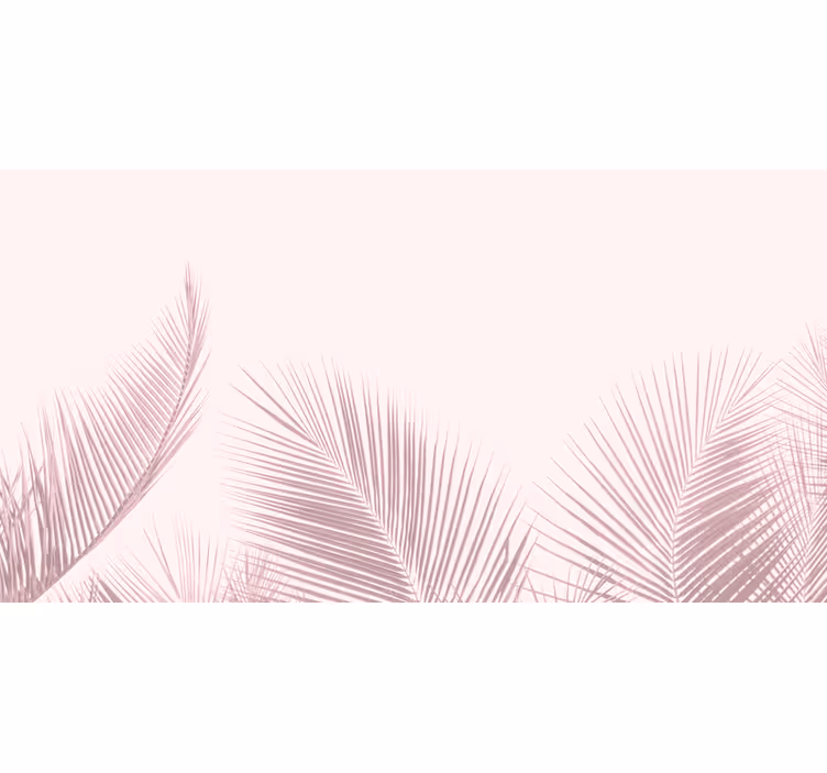 Tree mural with palm leaf silhouettes - TenStickers
