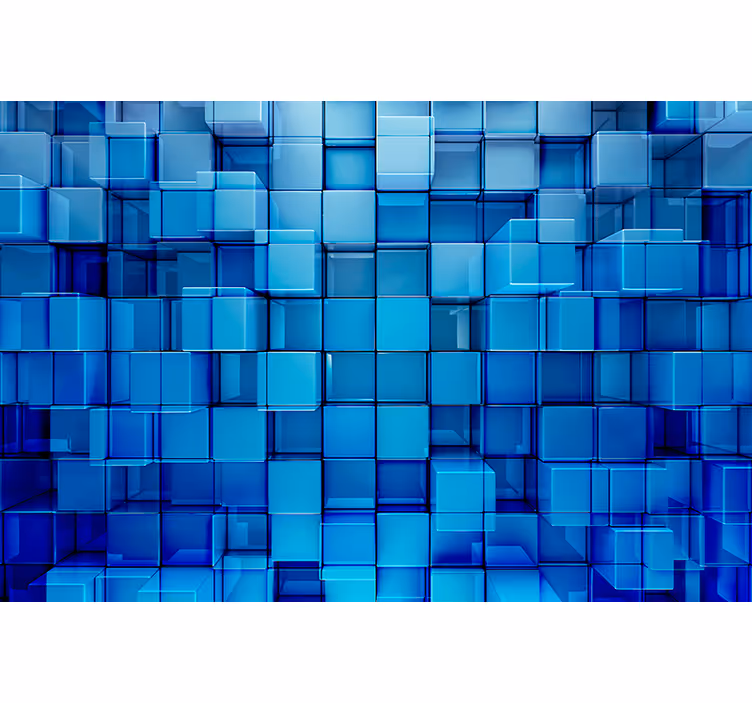 Abstract wall mural geometric cube design - TenStickers