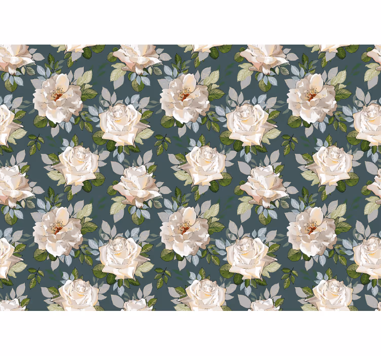 Flower mural rose floral design - TenStickers