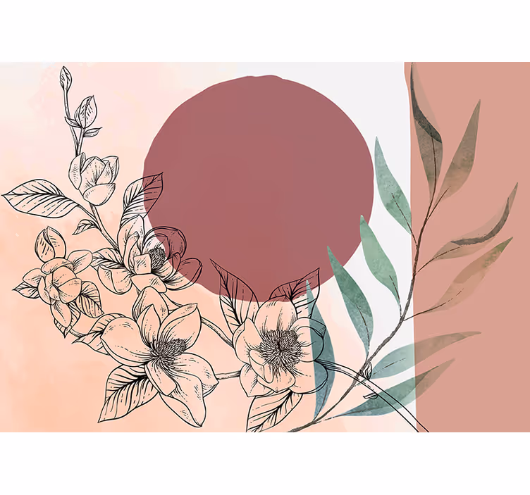 Flower mural floral elements design - TenStickers