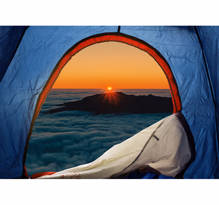 Landscape mural wallpaper mountain dusk vista - TenStickers