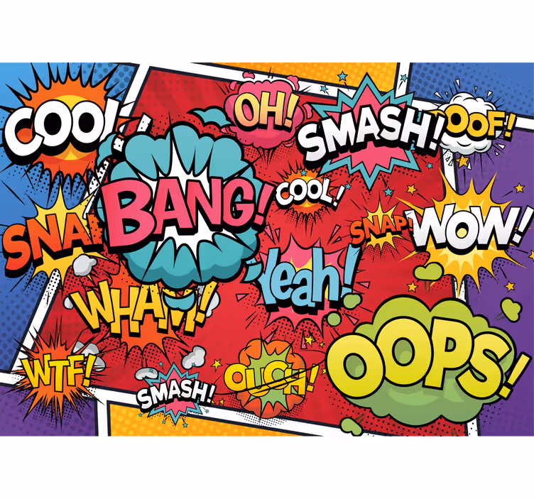Comic book bubbles vintage wall mural - TenStickers