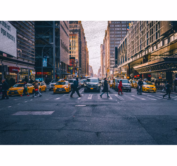 New york wall mural busy new york street scene - TenStickers