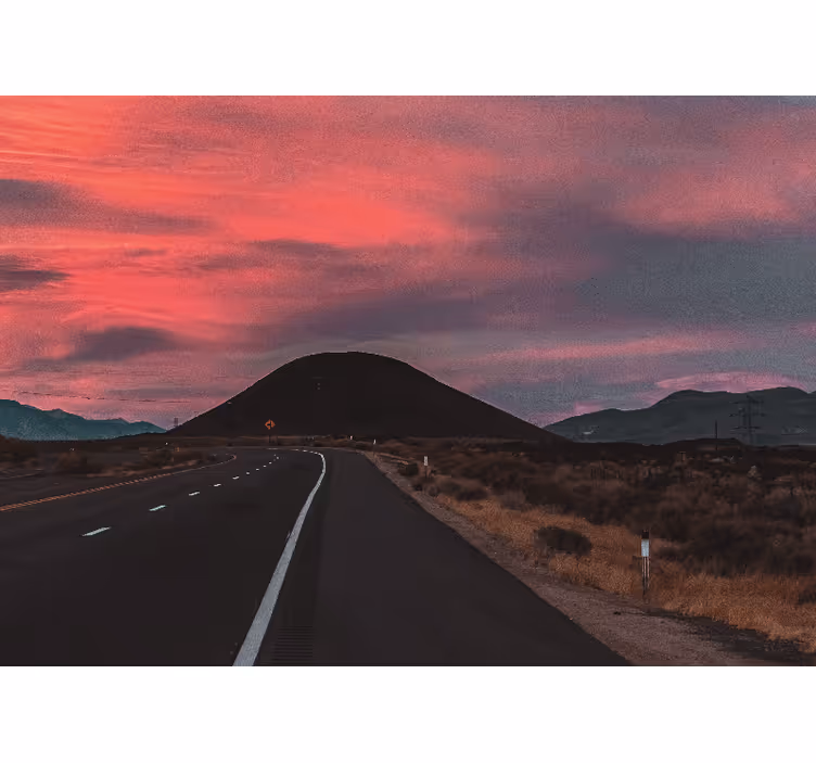 Landscape mural wallpaper mountain road adventure - TenStickers