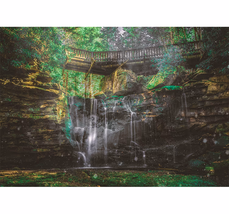 Landscape mural wallpaper scenic waterfall view - TenStickers