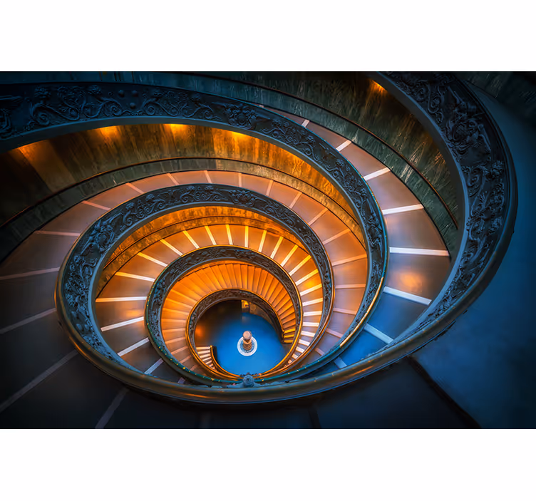 Landscape mural wallpaper spiral staircase glow - TenStickers