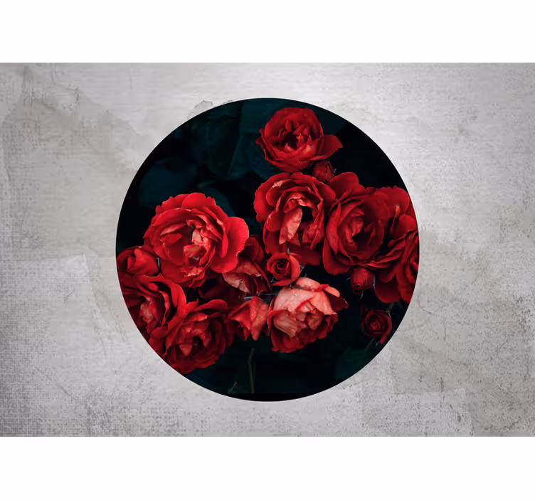 Rose mural red rose blooms - TenStickers