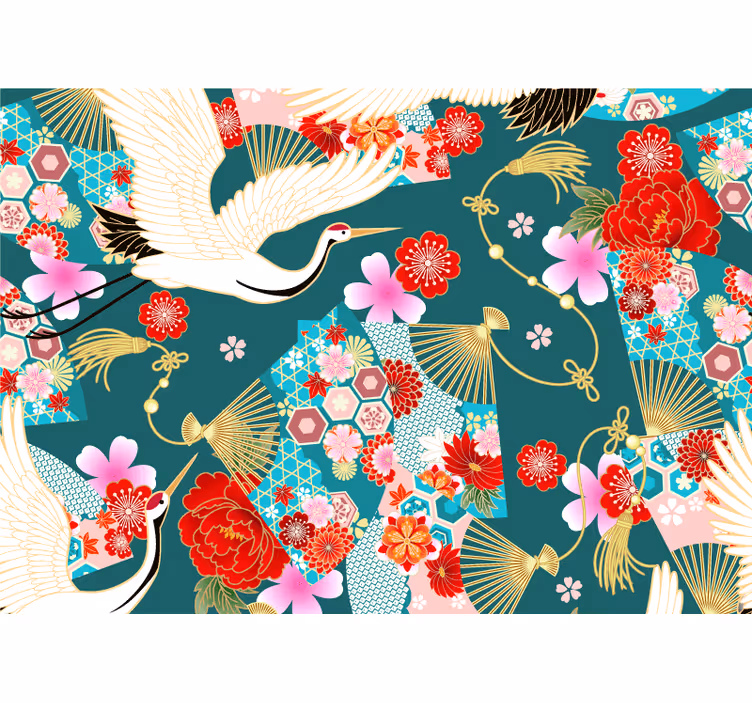 Tropical cartoon pattern vintage wall mural - TenStickers
