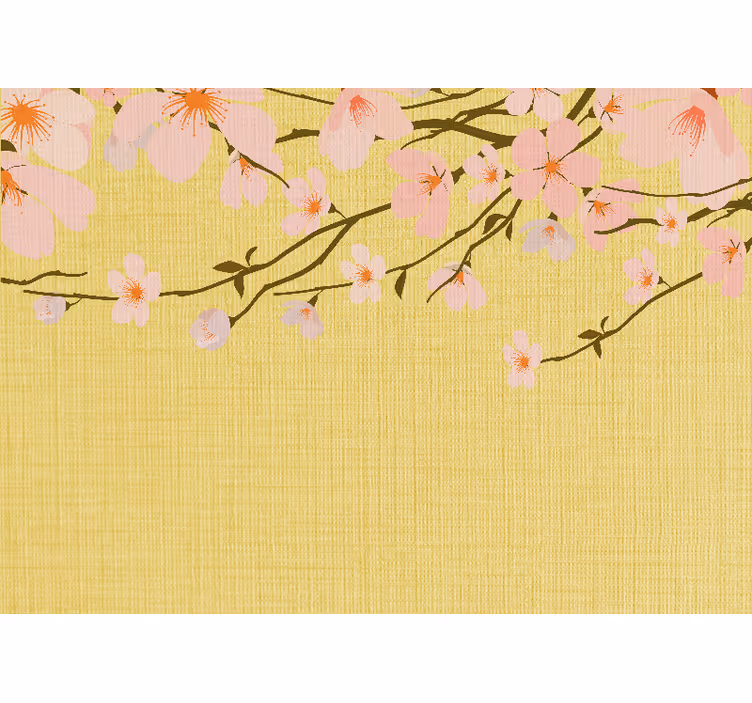 Flower mural blossoming cherry branches - TenStickers
