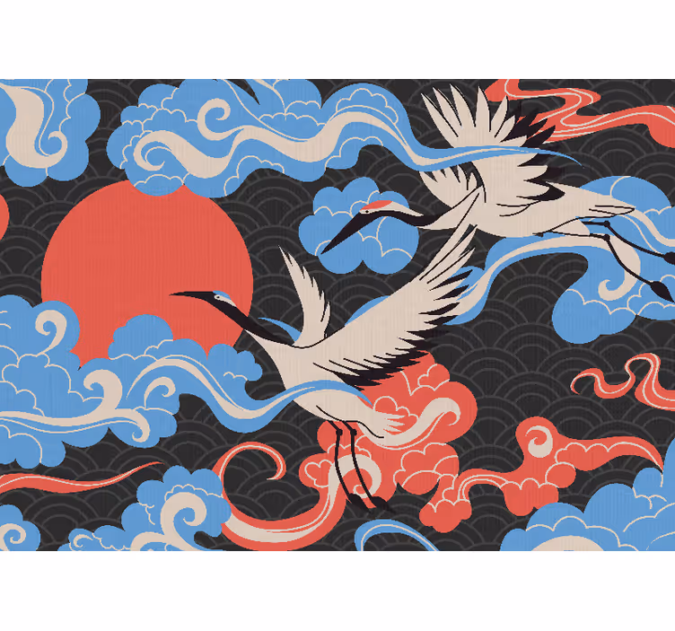 Animal wall mural cranes in flight - TenStickers