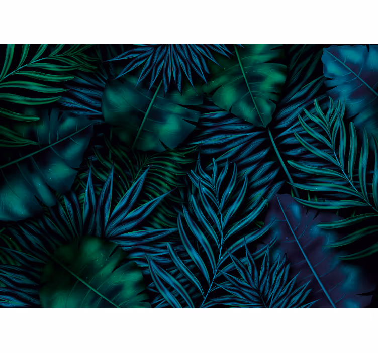 Bright Green Leaves nature wall mural - TenStickers