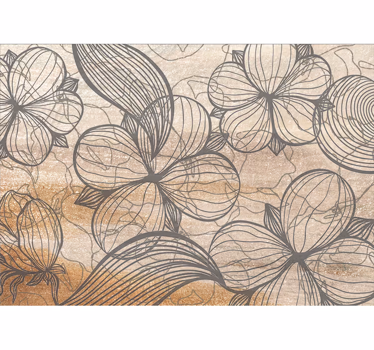 Flower mural elegant floral designs - TenStickers