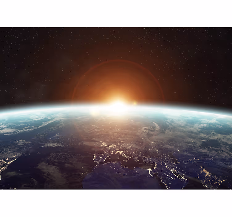 Space mural earth dawn perspective - TenStickers