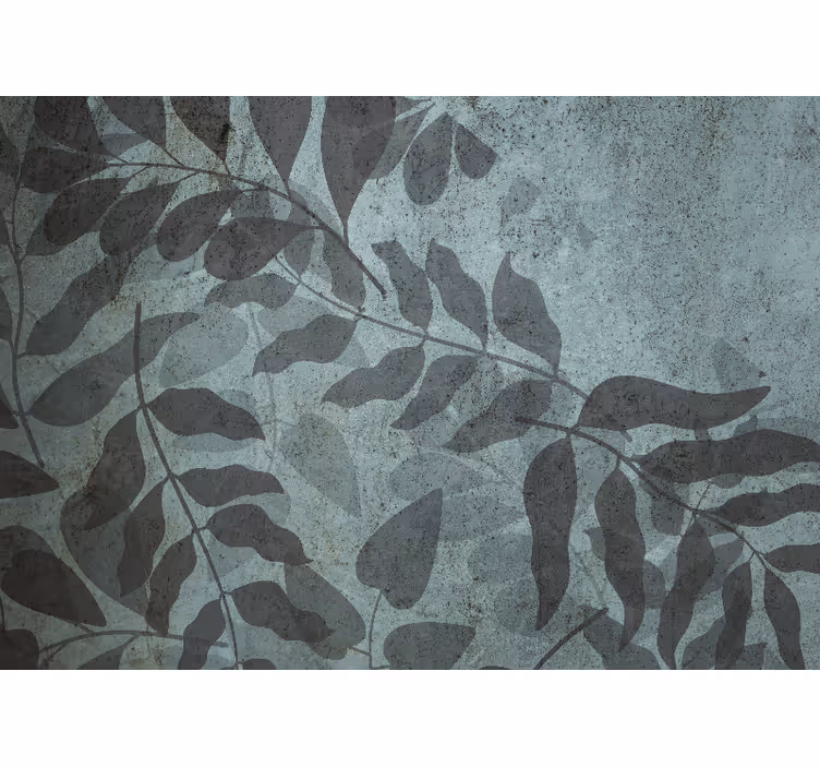 Nature wall mural muted leaf designs - TenStickers