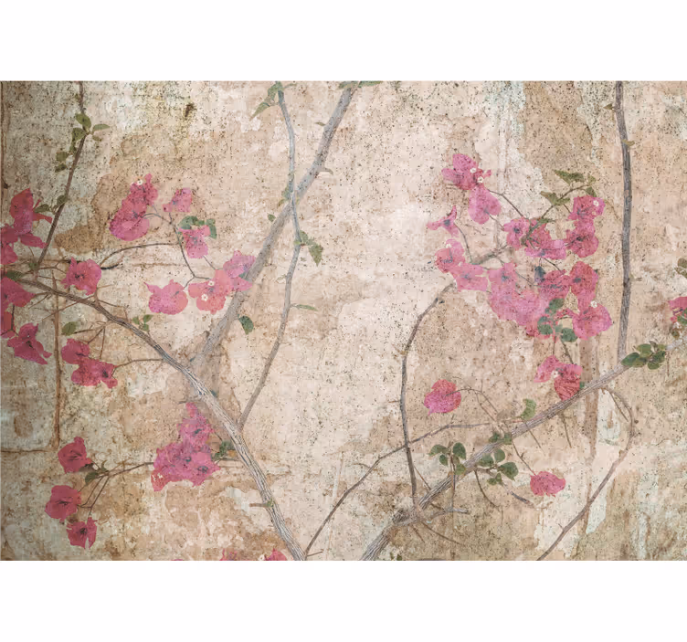 Flower mural pink bougainvillea blooms - TenStickers