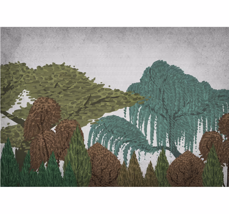 Nature wall mural lively foliage landscape - TenStickers