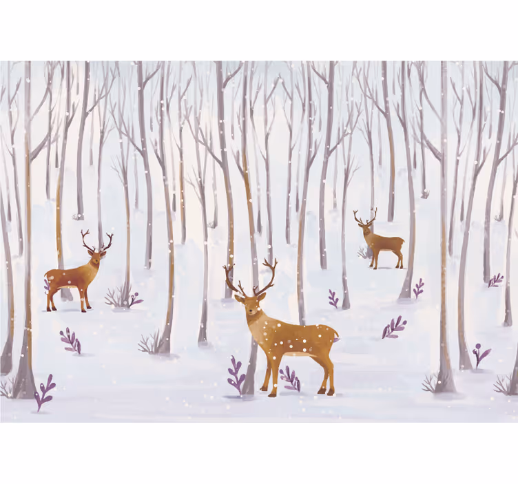 Deer in Forest animal wall mural - TenStickers