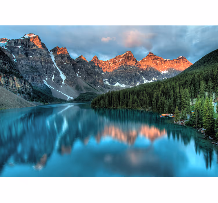 Landscape mural wallpaper grand alpine lake - TenStickers