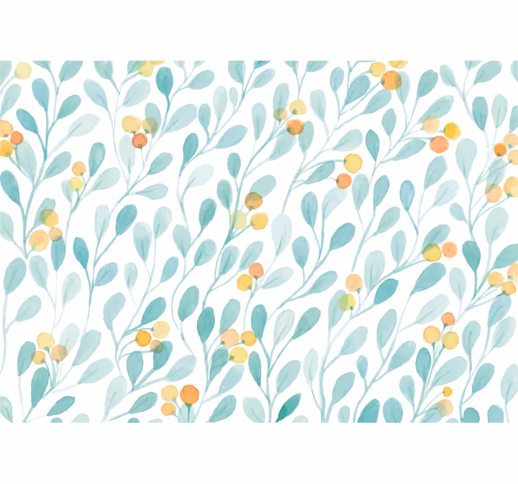 Flower mural with botanical leaf design - TenStickers