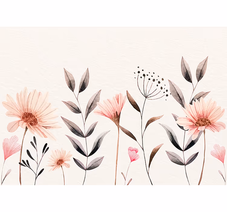 Delicate beige arrangement flower mural - TenStickers
