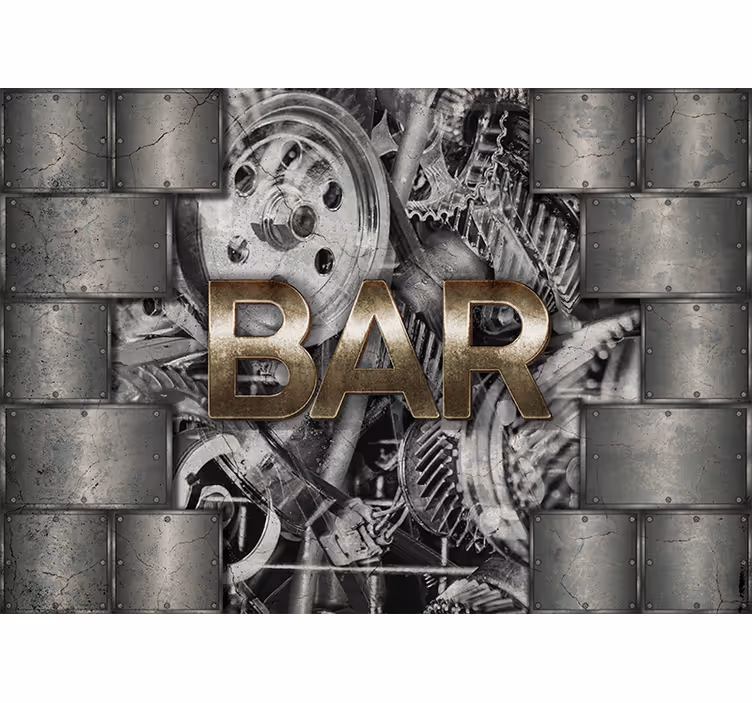 Metal Industrial Bar Sign modern wall mural - TenStickers