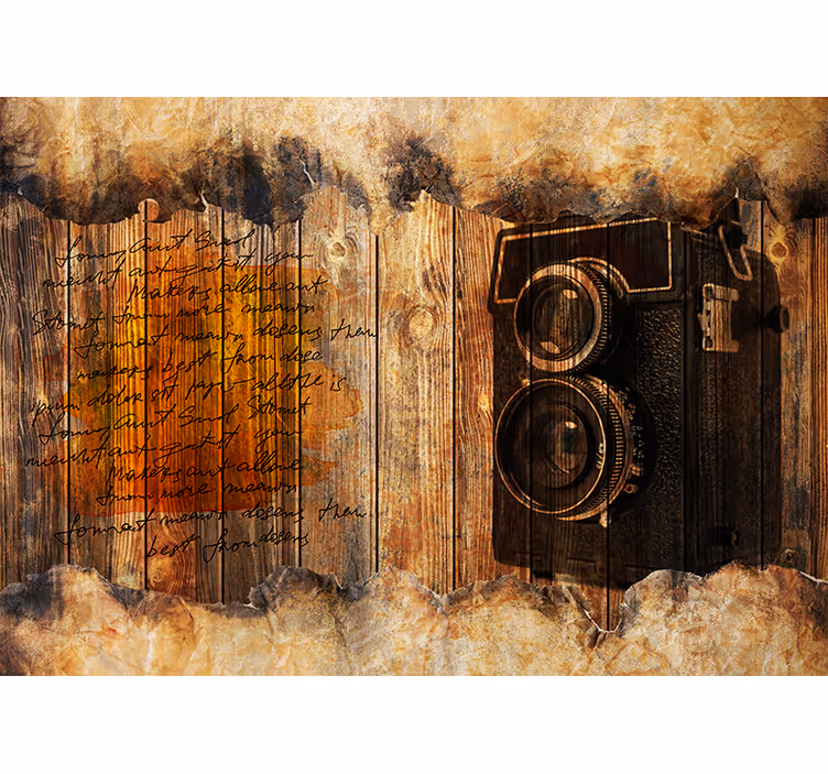 Painting wall mural vintage camera style - TenStickers